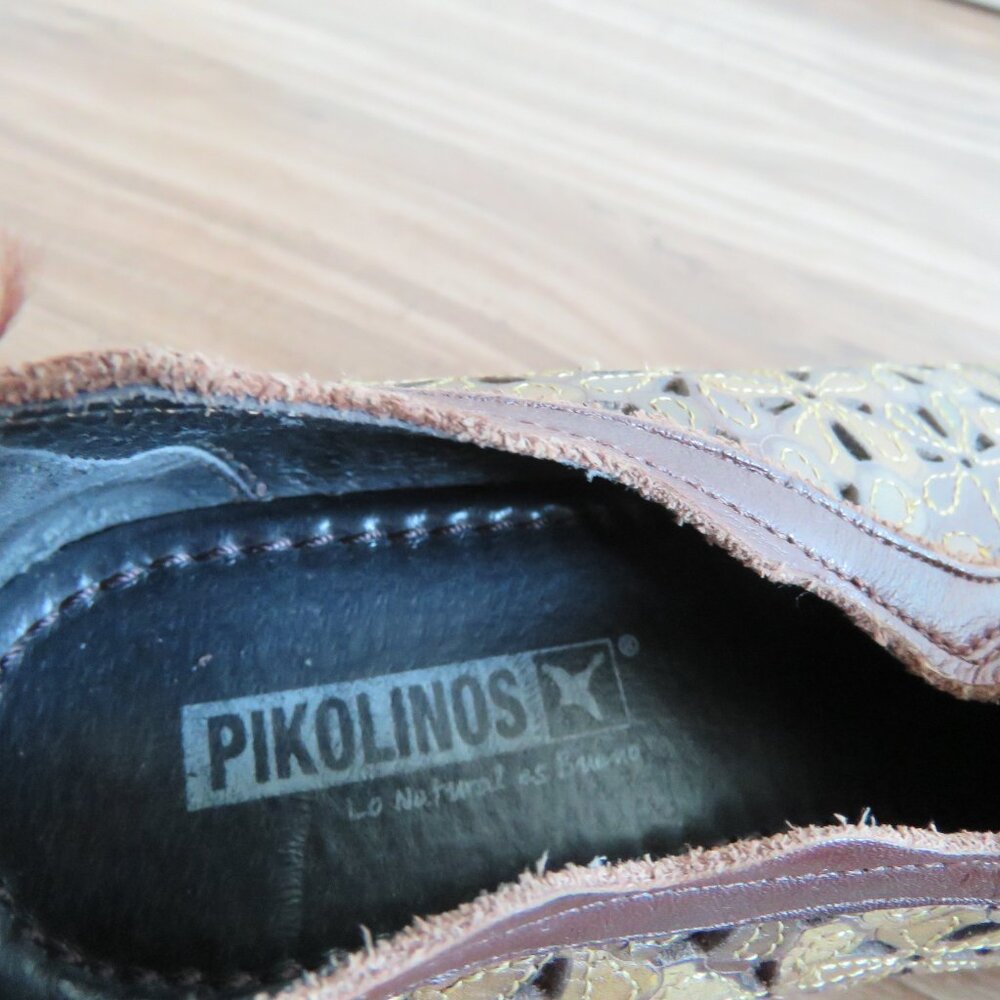 PIKOLINOS Romana Tooled Leather Floral Slip On Comfort Shoes Academia Boho Sz 8 - Picture 12 of 14